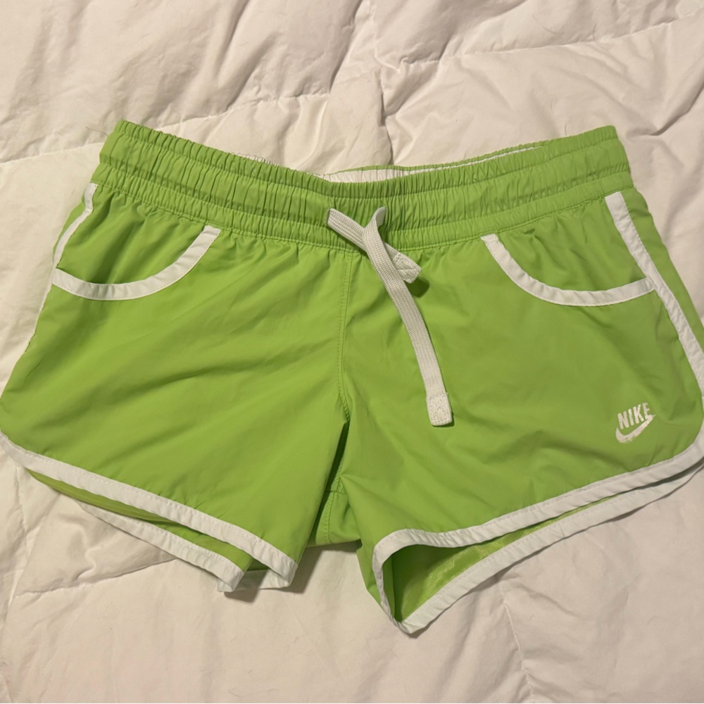 Nike Women's Lime Green Athletic Shorts